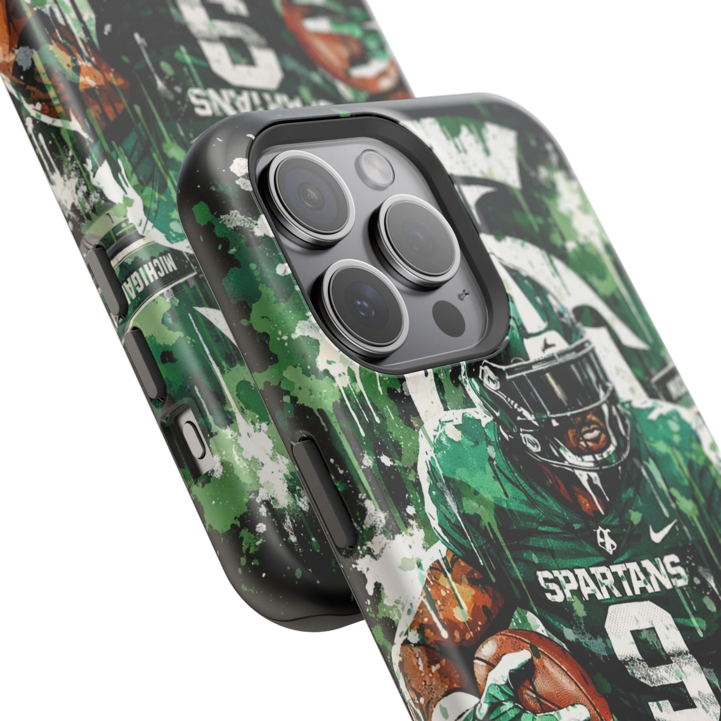 Spartans Football Impact-Resistant Phone Case — Drip Art Player Design