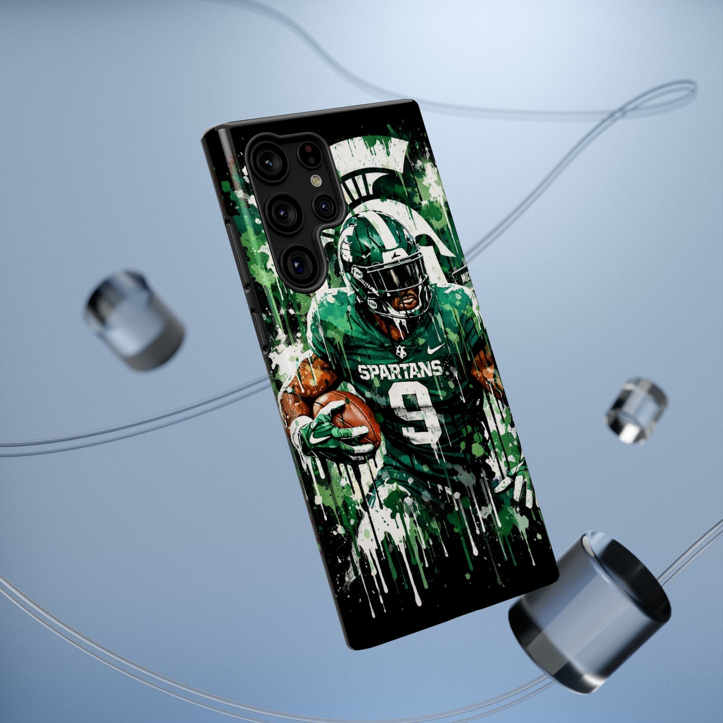 Spartans Football Impact-Resistant Phone Case — Drip Art Player Design