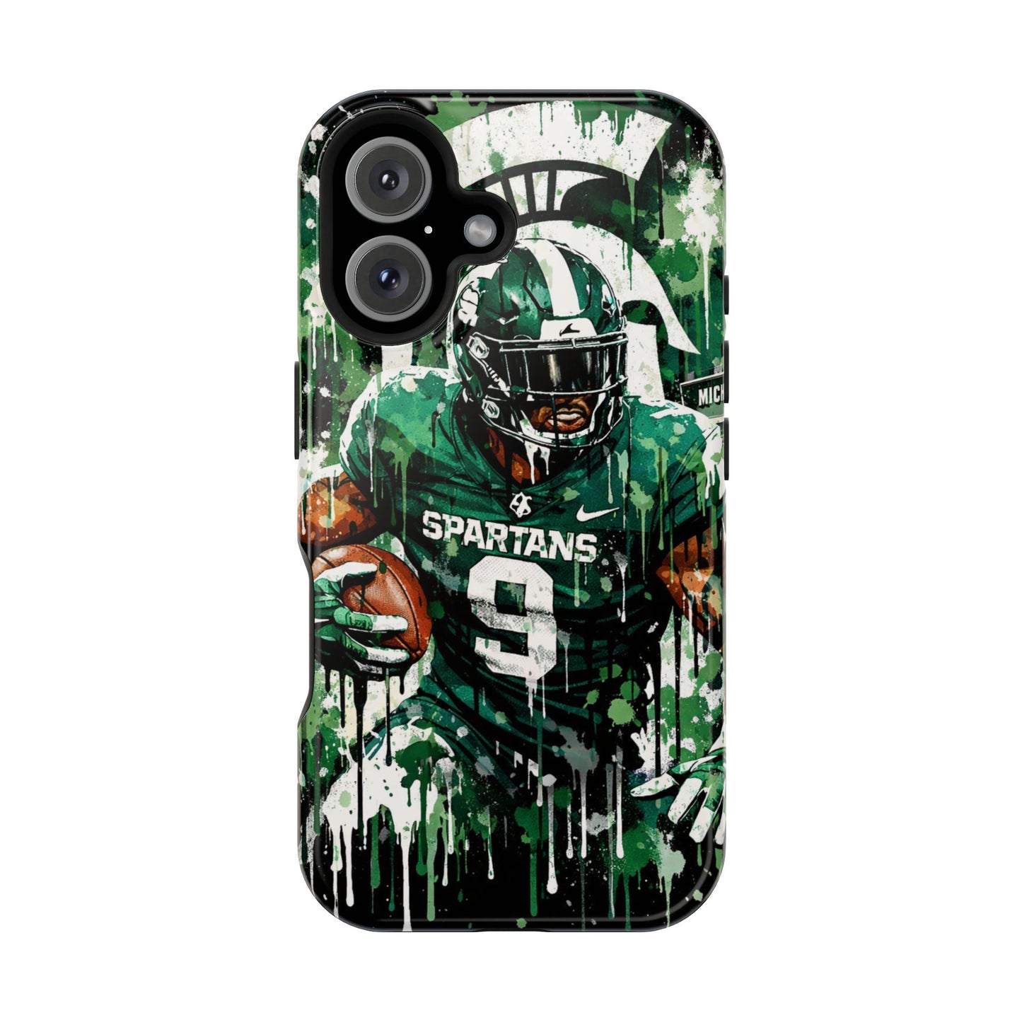 Spartans Football Impact-Resistant Phone Case — Drip Art Player Design