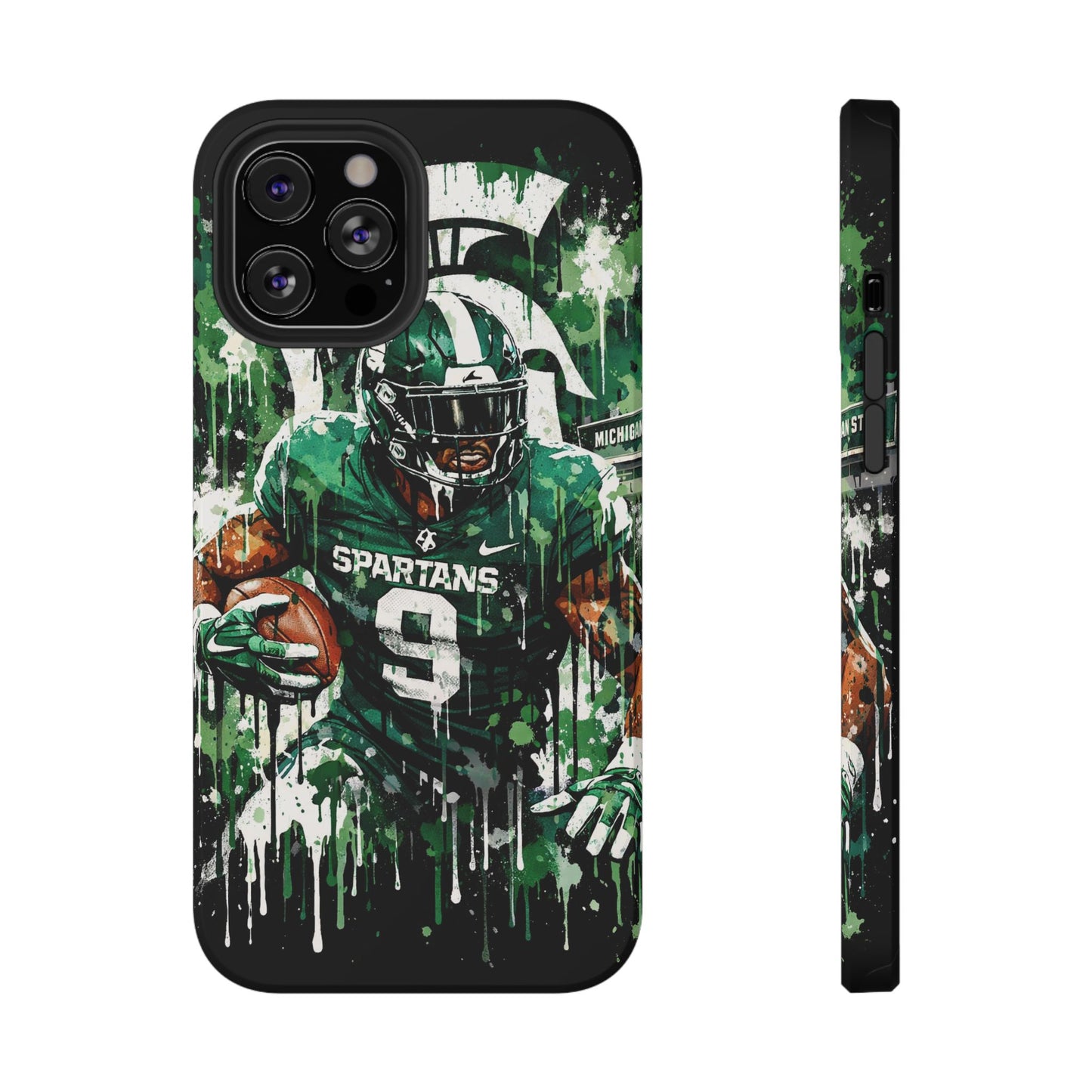 Spartans Football Impact-Resistant Phone Case — Drip Art Player Design