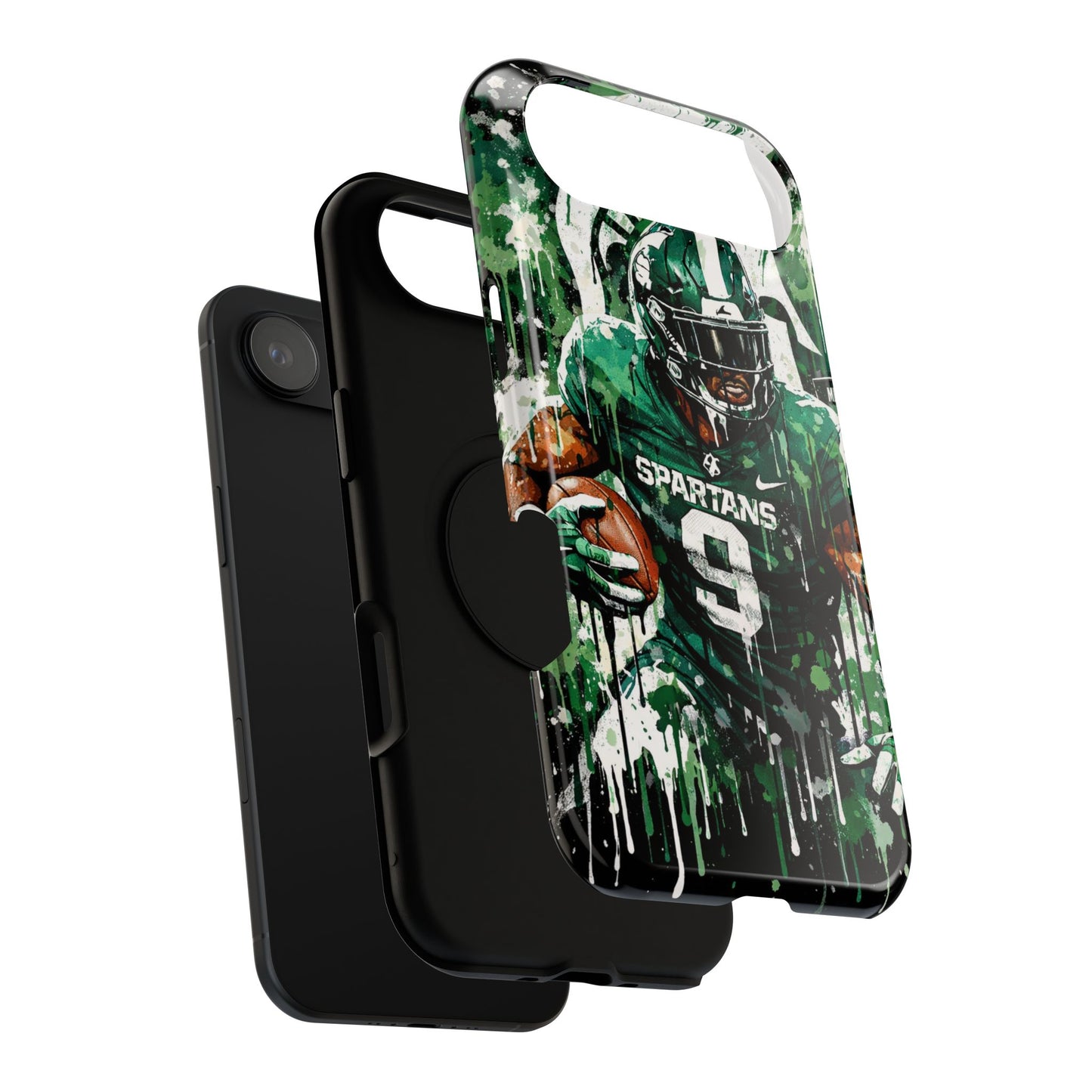 Spartans Football Impact-Resistant Phone Case — Drip Art Player Design