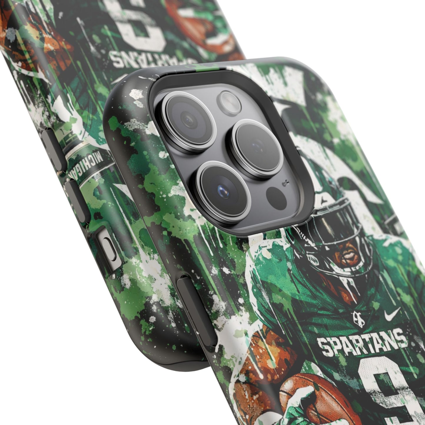 Spartans Football Impact-Resistant Phone Case — Drip Art Player Design