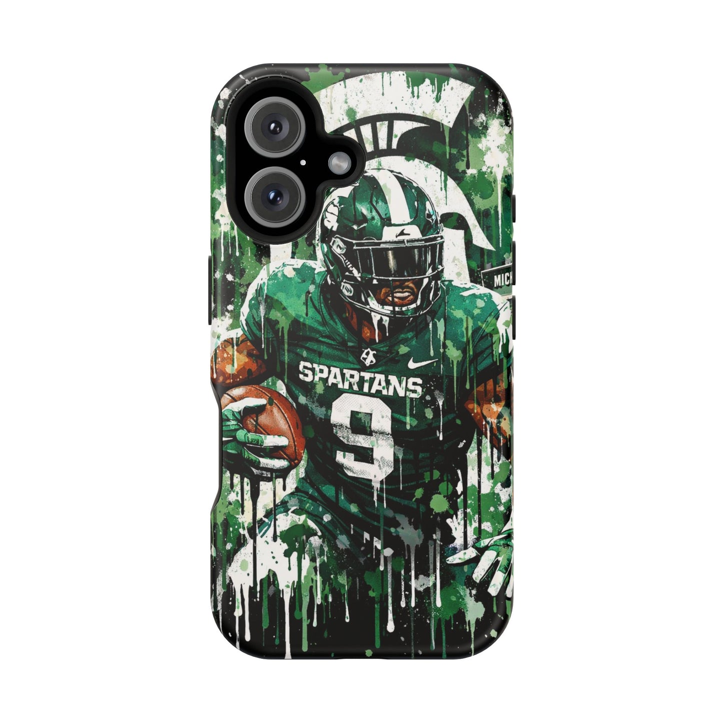 Spartans Football Impact-Resistant Phone Case — Drip Art Player Design