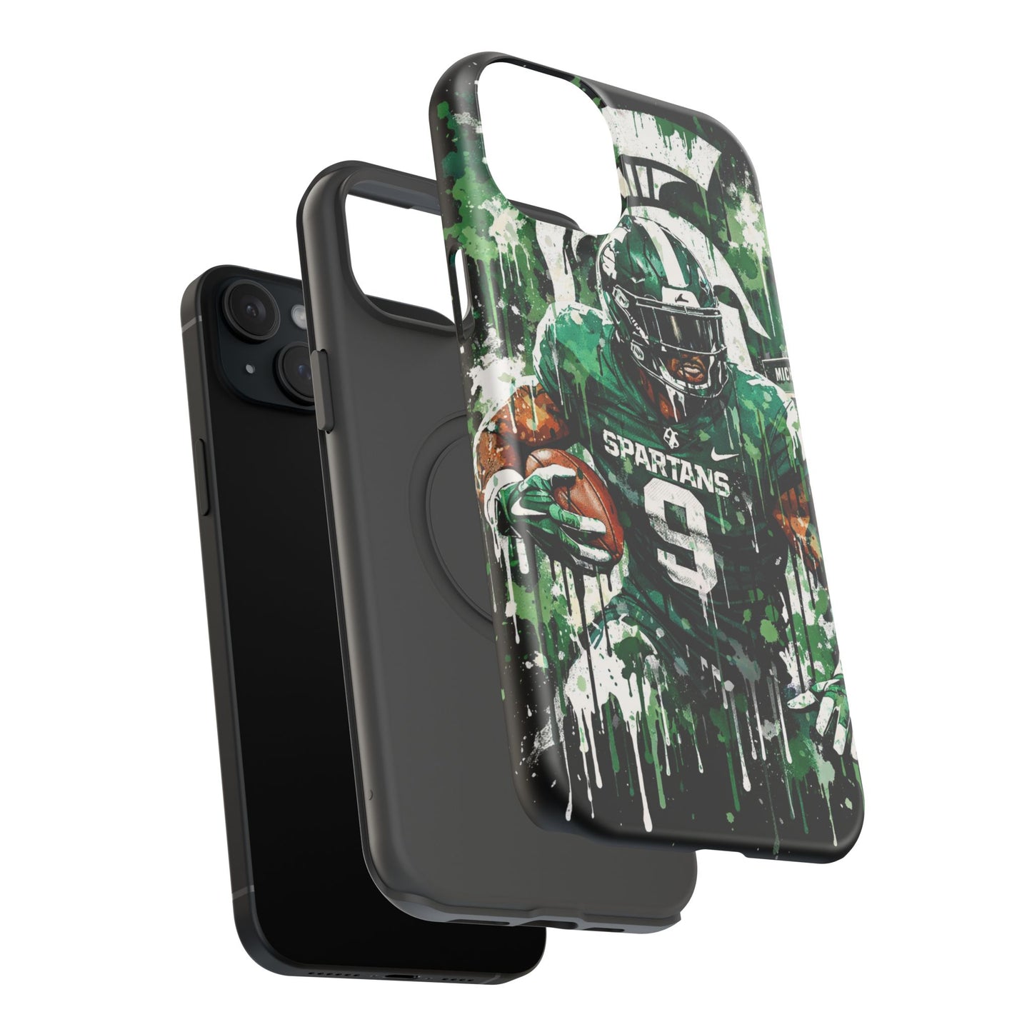 Spartans Football Impact-Resistant Phone Case — Drip Art Player Design