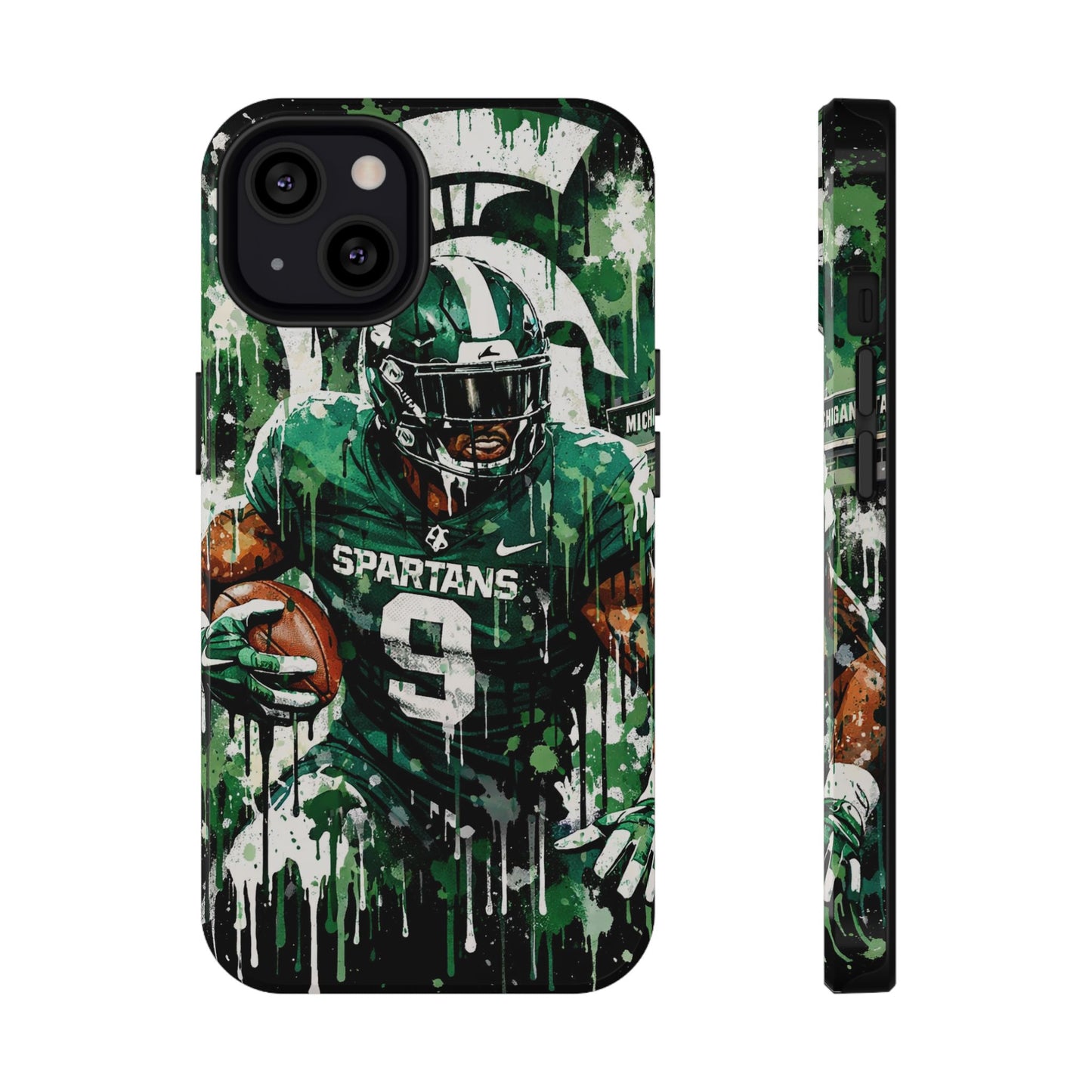 Spartans Football Impact-Resistant Phone Case — Drip Art Player Design
