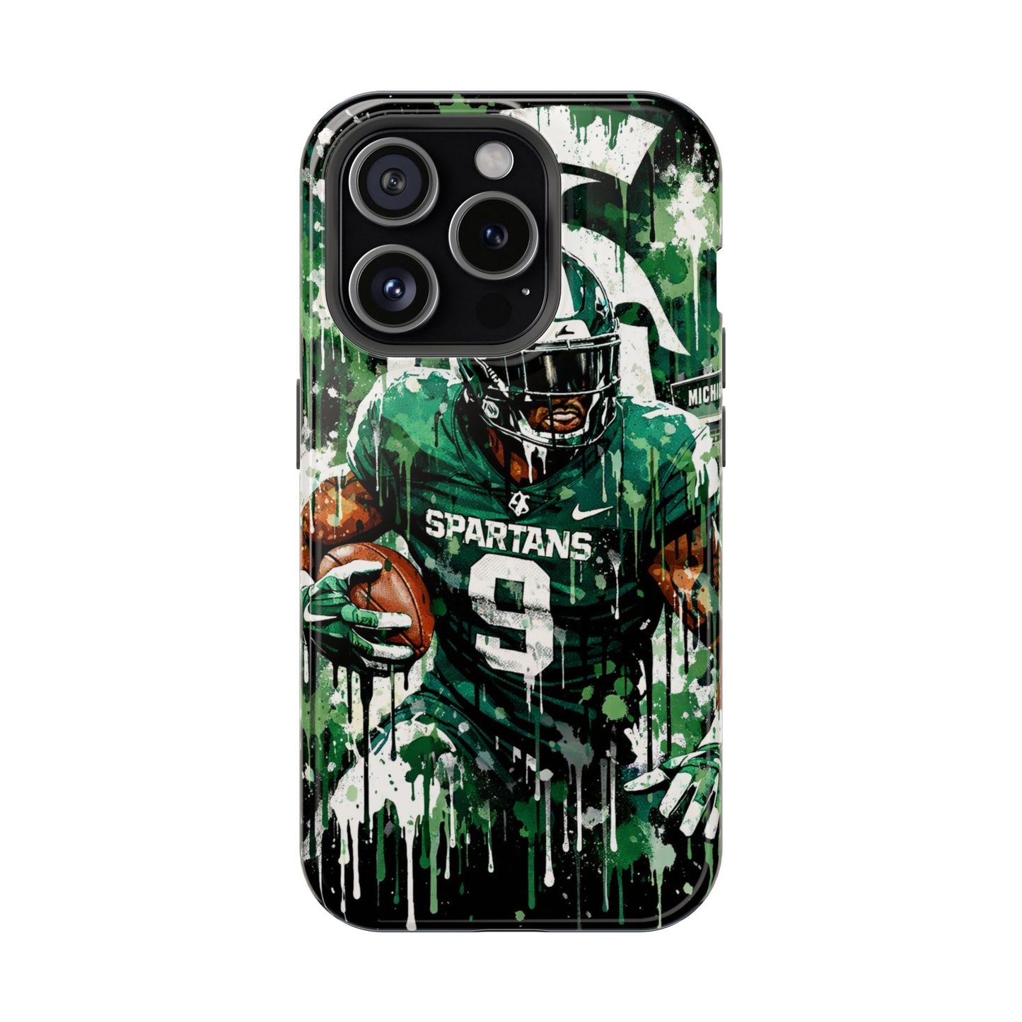 Spartans Football Impact-Resistant Phone Case — Drip Art Player Design