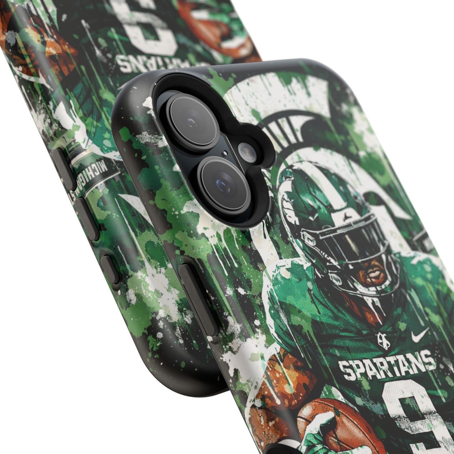 Spartans Football Impact-Resistant Phone Case — Drip Art Player Design