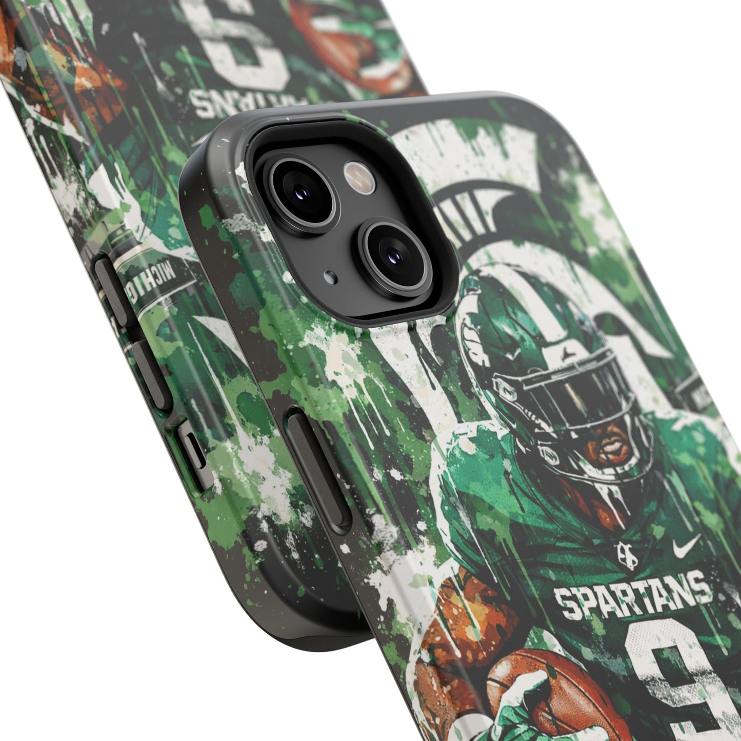 Spartans Football Impact-Resistant Phone Case — Drip Art Player Design