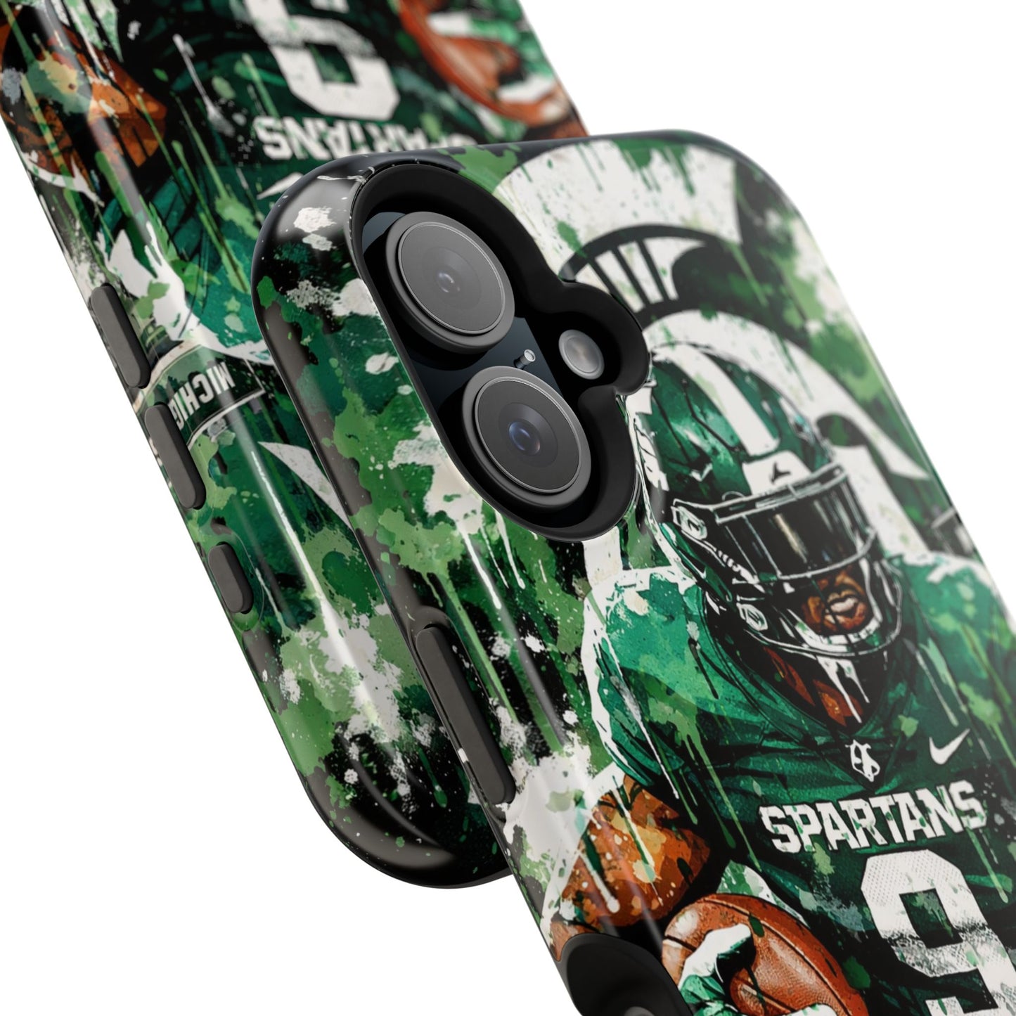 Spartans Football Impact-Resistant Phone Case — Drip Art Player Design