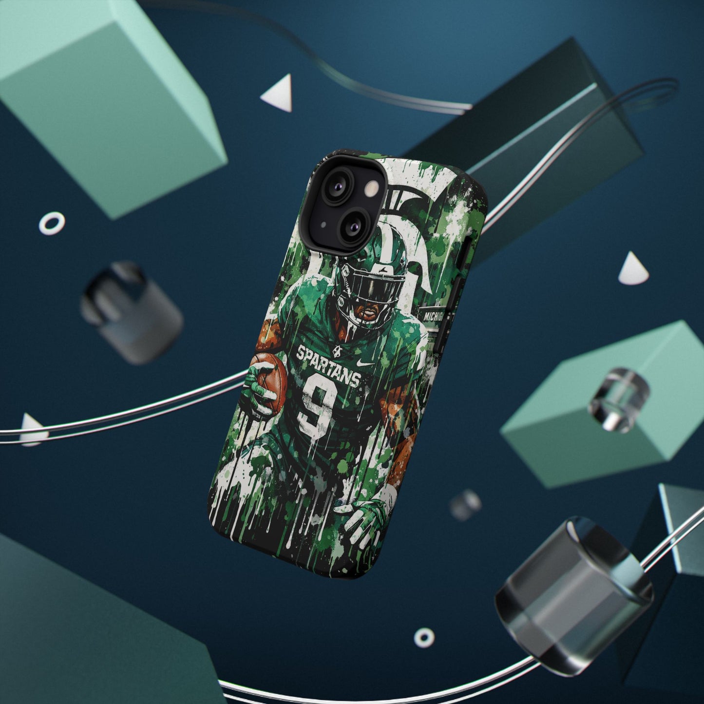 Spartans Football Impact-Resistant Phone Case — Drip Art Player Design