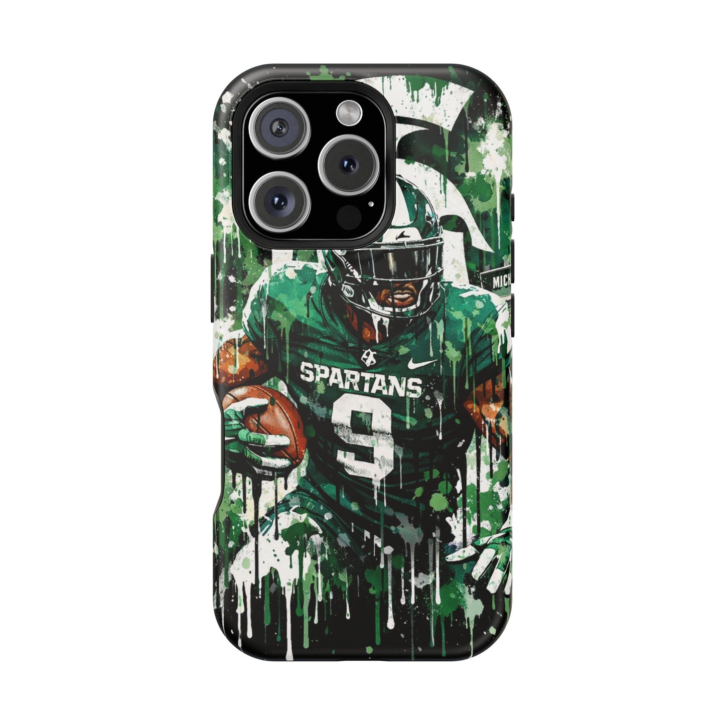 Spartans Football Impact-Resistant Phone Case — Drip Art Player Design