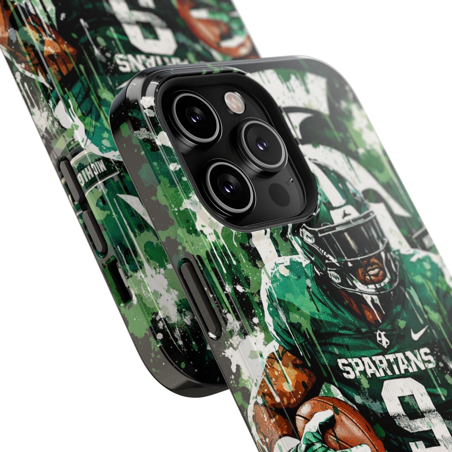 Spartans Football Impact-Resistant Phone Case — Drip Art Player Design