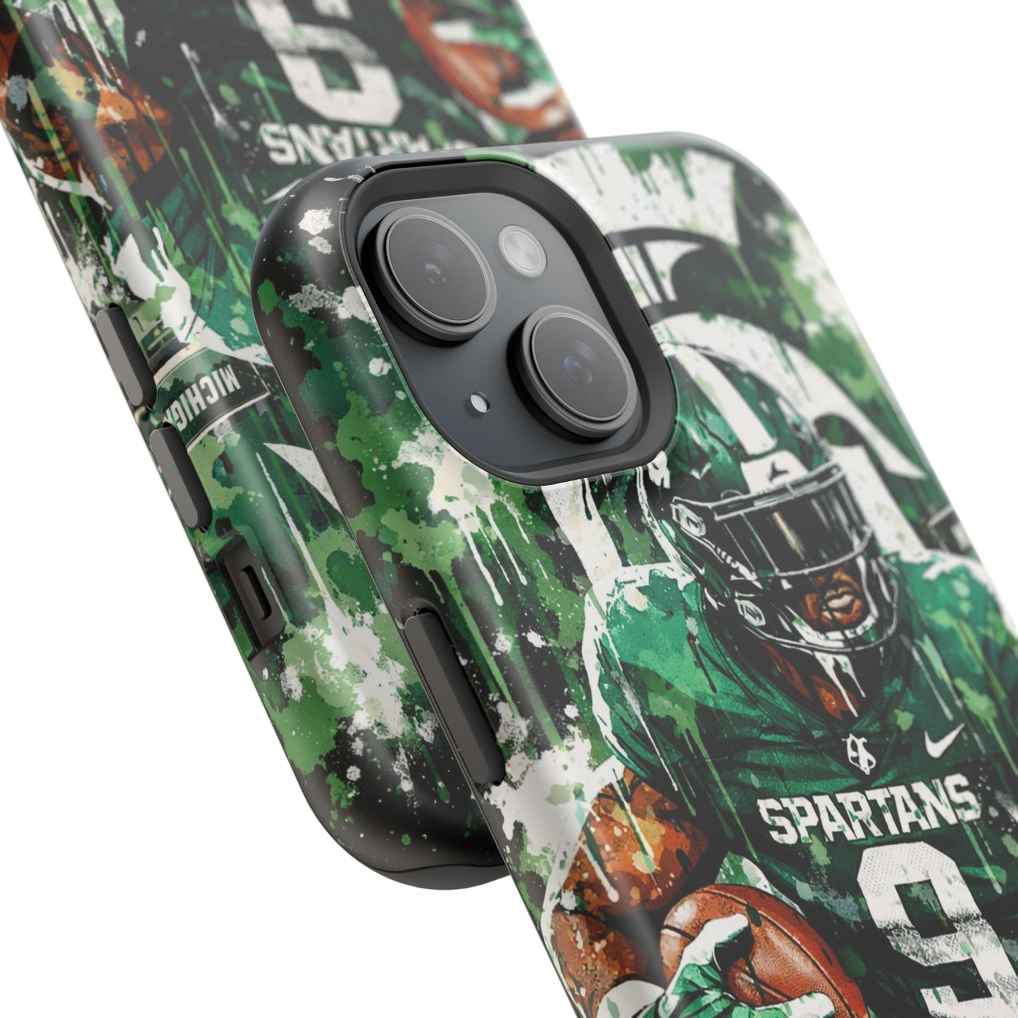 Spartans Football Impact-Resistant Phone Case — Drip Art Player Design
