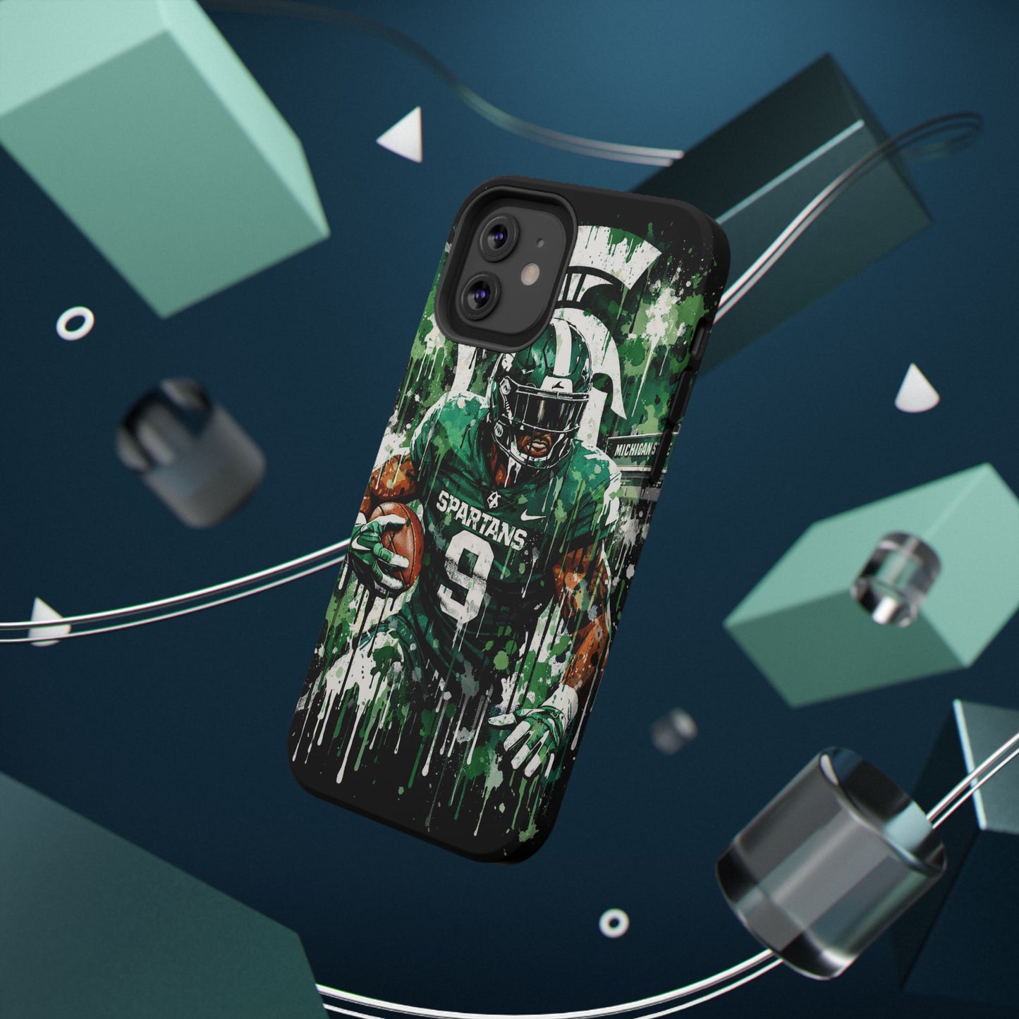 Spartans Football Impact-Resistant Phone Case — Drip Art Player Design