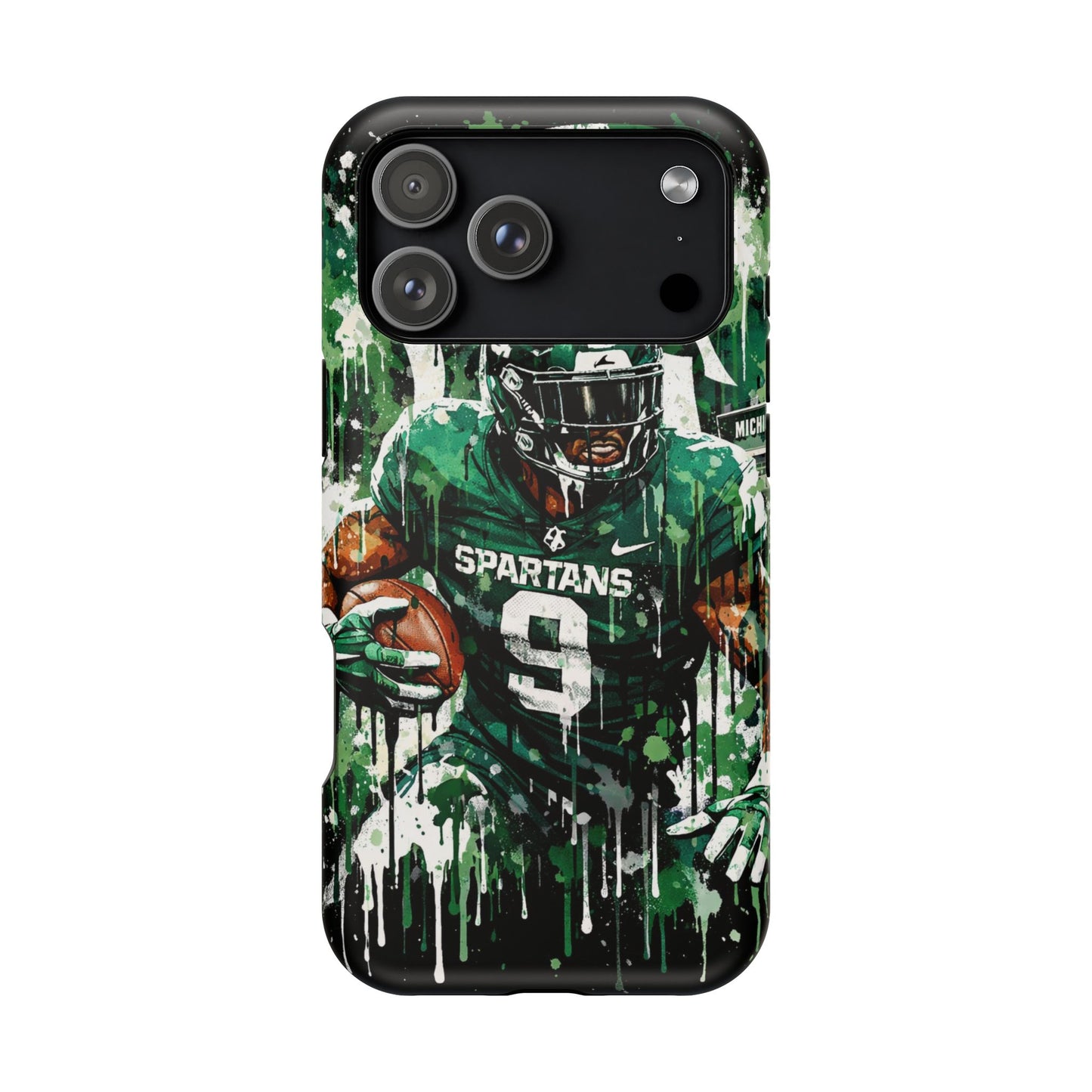 Spartans Football Impact-Resistant Phone Case — Drip Art Player Design