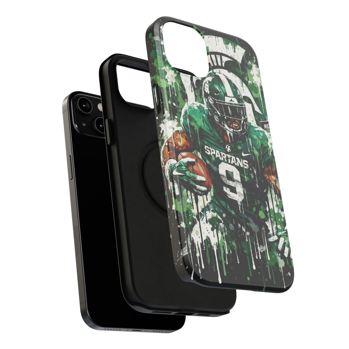 Spartans Football Impact-Resistant Phone Case — Drip Art Player Design