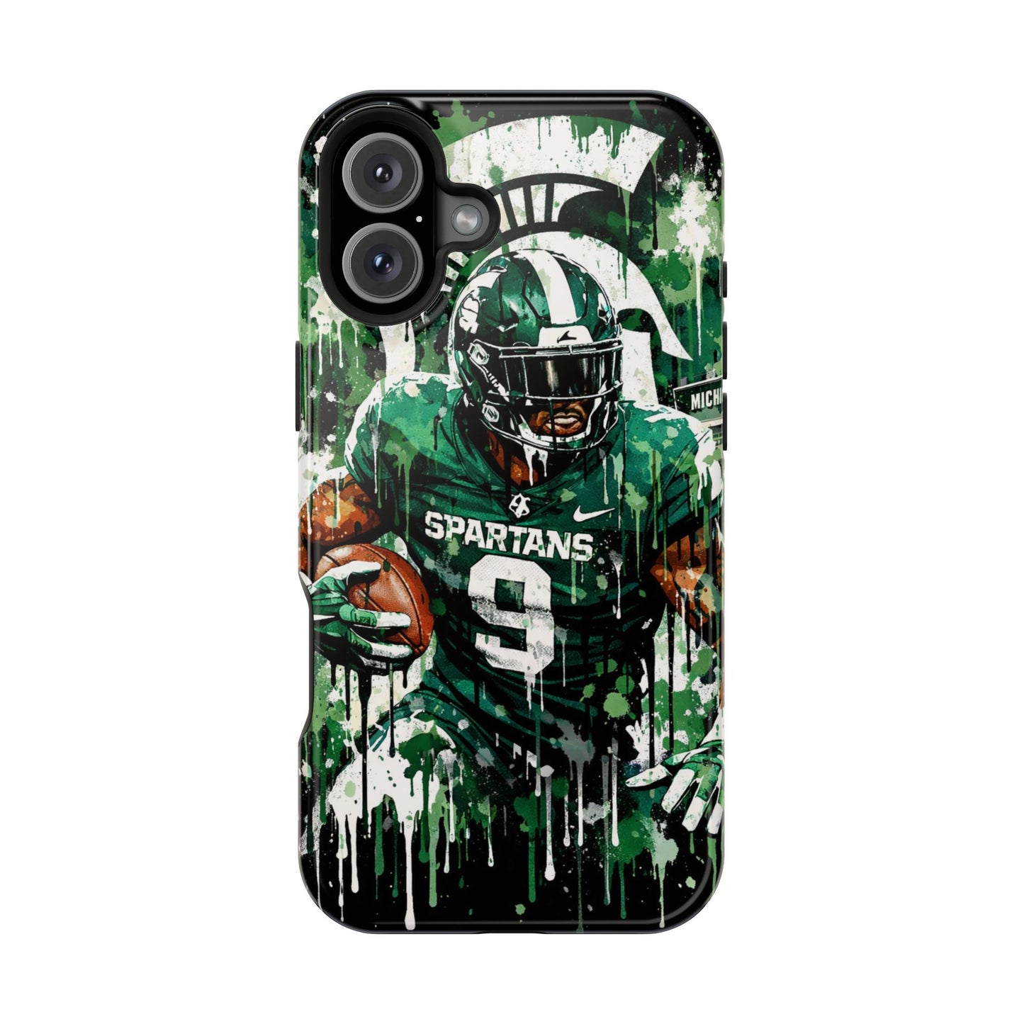 Spartans Football Impact-Resistant Phone Case — Drip Art Player Design