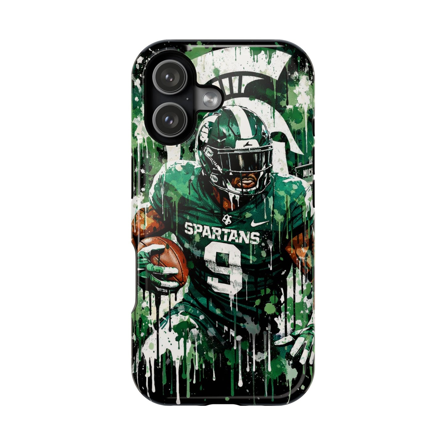 Spartans Football Impact-Resistant Phone Case — Drip Art Player Design