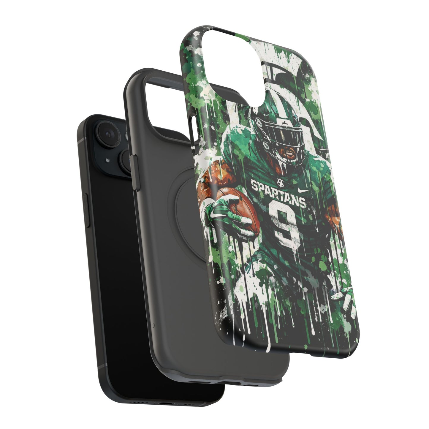 Spartans Football Impact-Resistant Phone Case — Drip Art Player Design