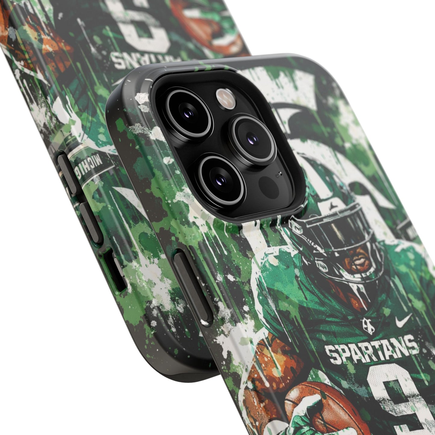 Spartans Football Impact-Resistant Phone Case — Drip Art Player Design