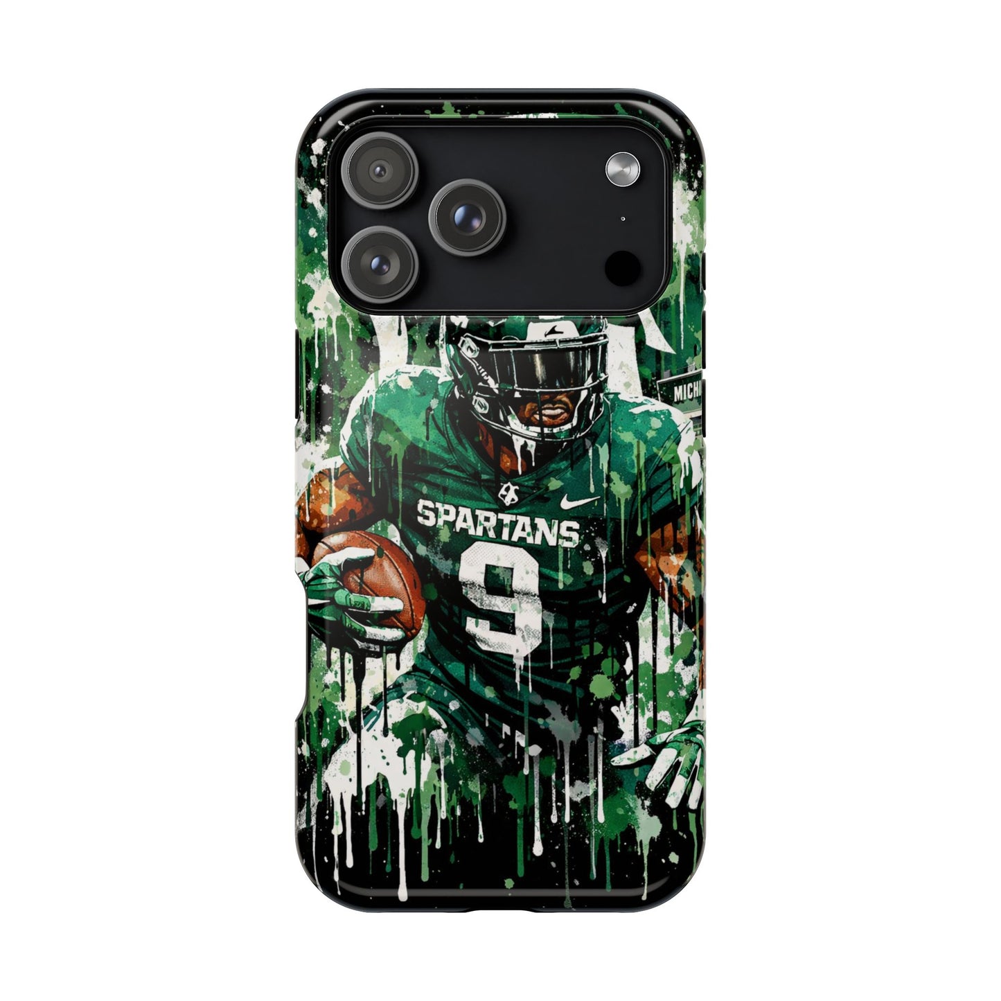 Spartans Football Impact-Resistant Phone Case — Drip Art Player Design