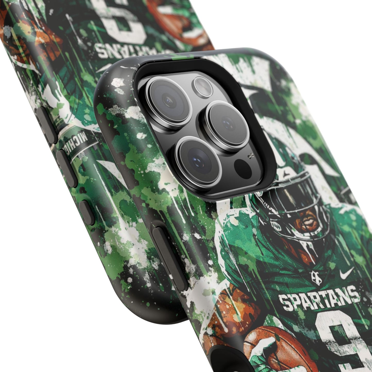 Spartans Football Impact-Resistant Phone Case — Drip Art Player Design