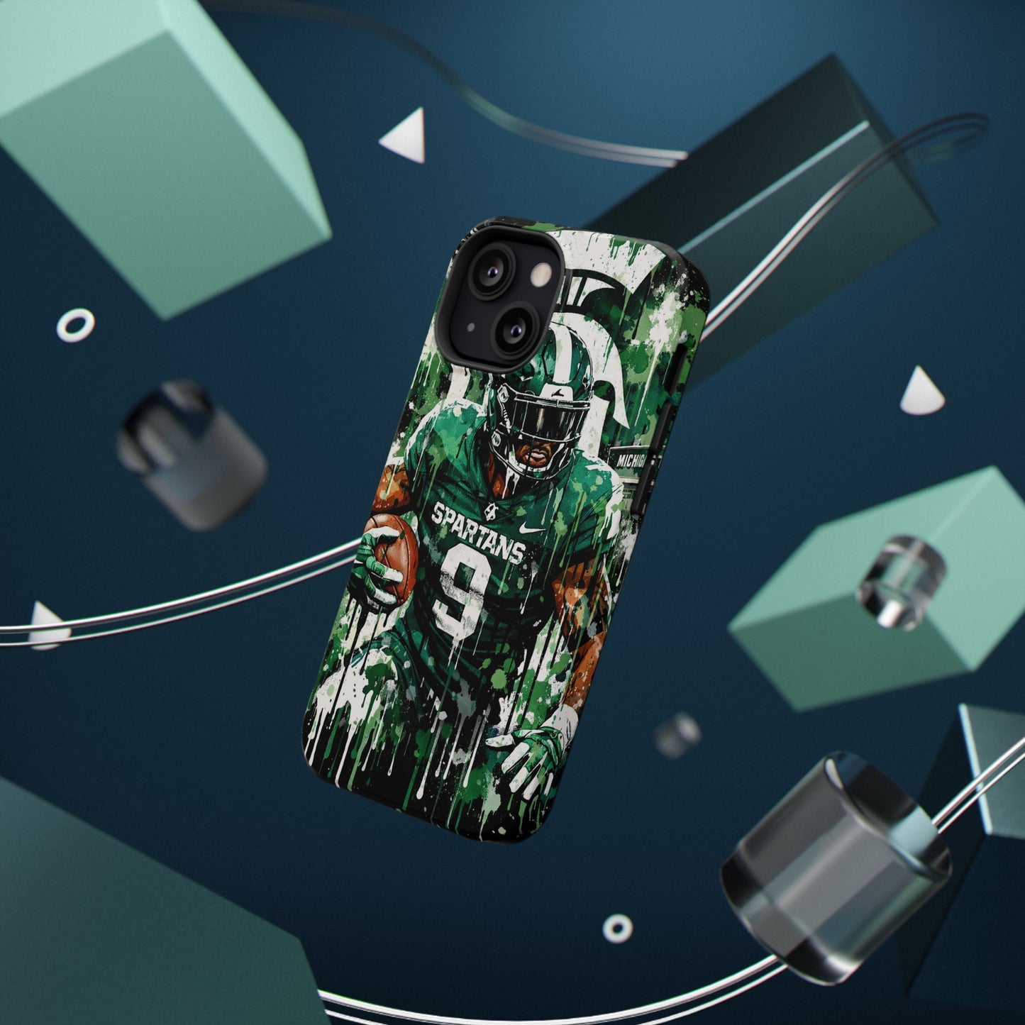 Spartans Football Impact-Resistant Phone Case — Drip Art Player Design