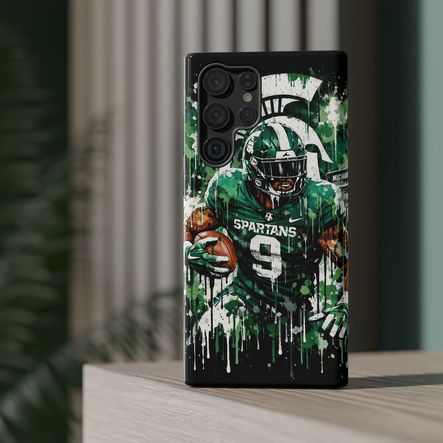 Spartans Football Impact-Resistant Phone Case — Drip Art Player Design