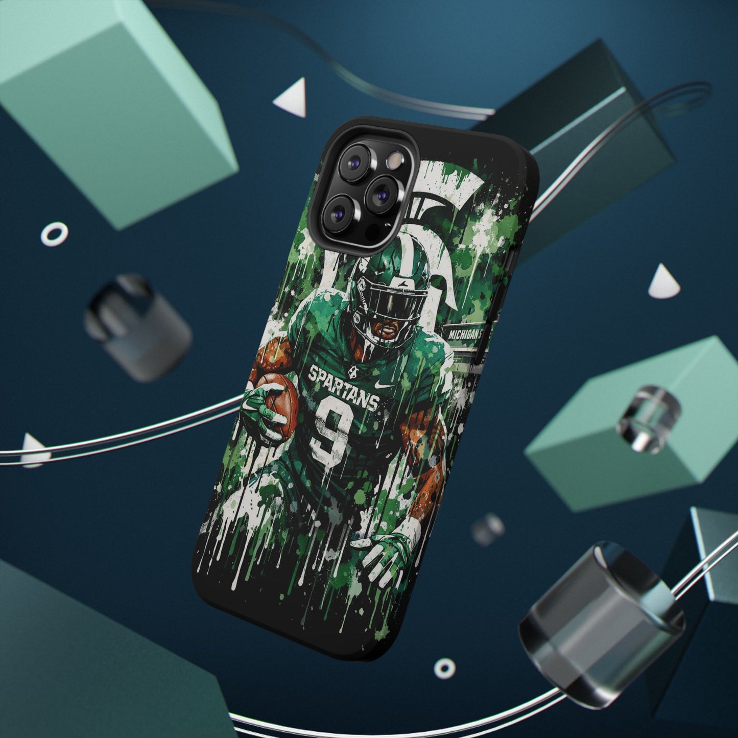 Spartans Football Impact-Resistant Phone Case — Drip Art Player Design