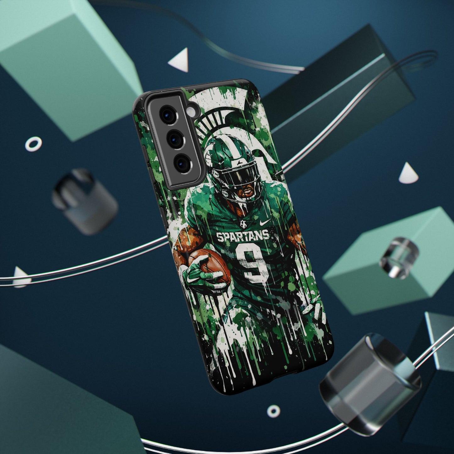 Spartans Football Impact-Resistant Phone Case — Drip Art Player Design