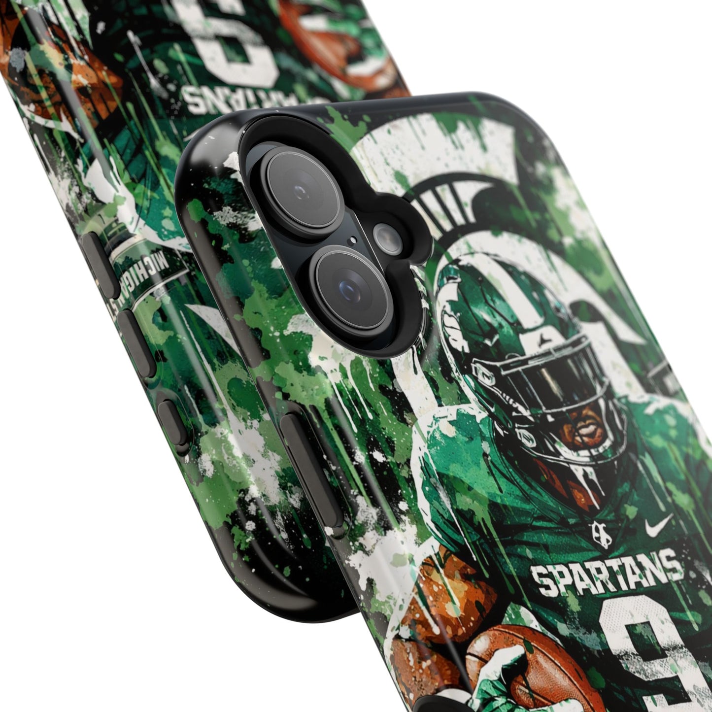 Spartans Football Impact-Resistant Phone Case — Drip Art Player Design