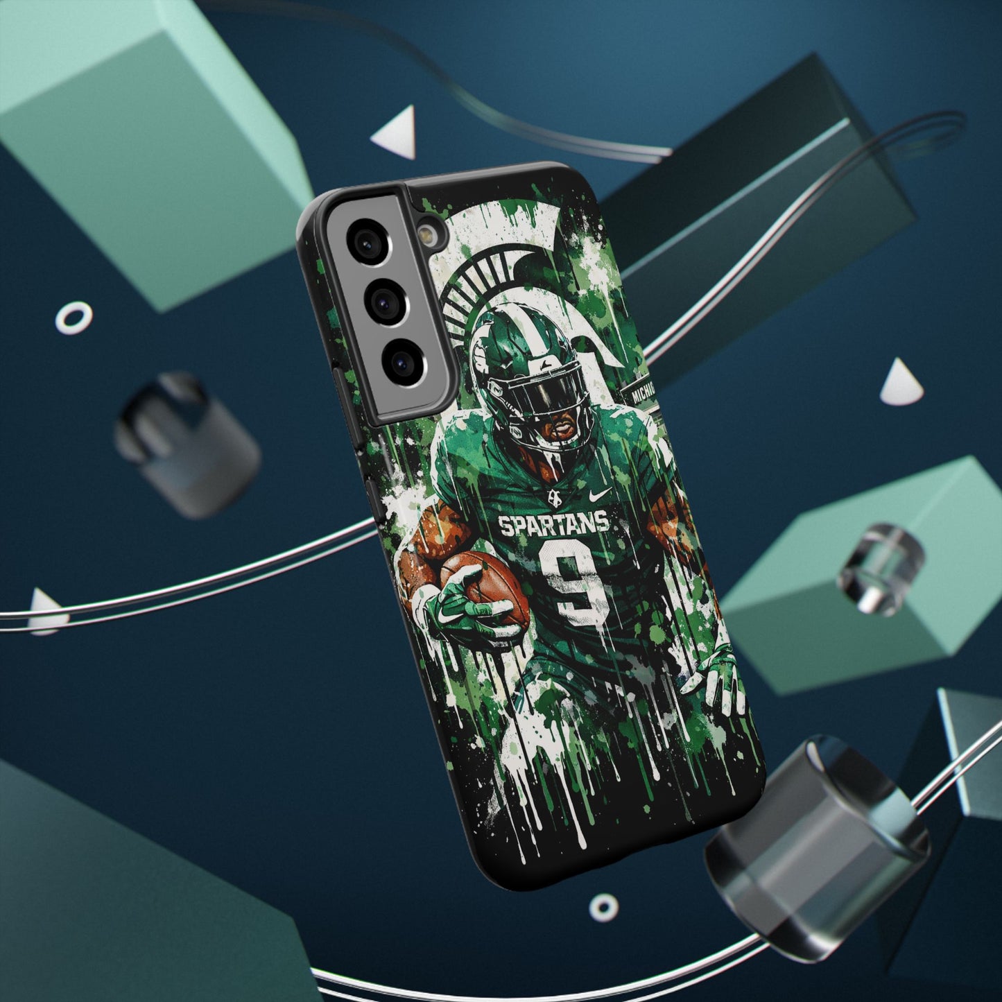Spartans Football Impact-Resistant Phone Case — Drip Art Player Design