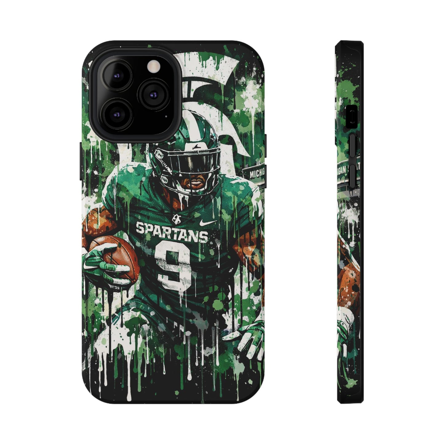 Spartans Football Impact-Resistant Phone Case — Drip Art Player Design
