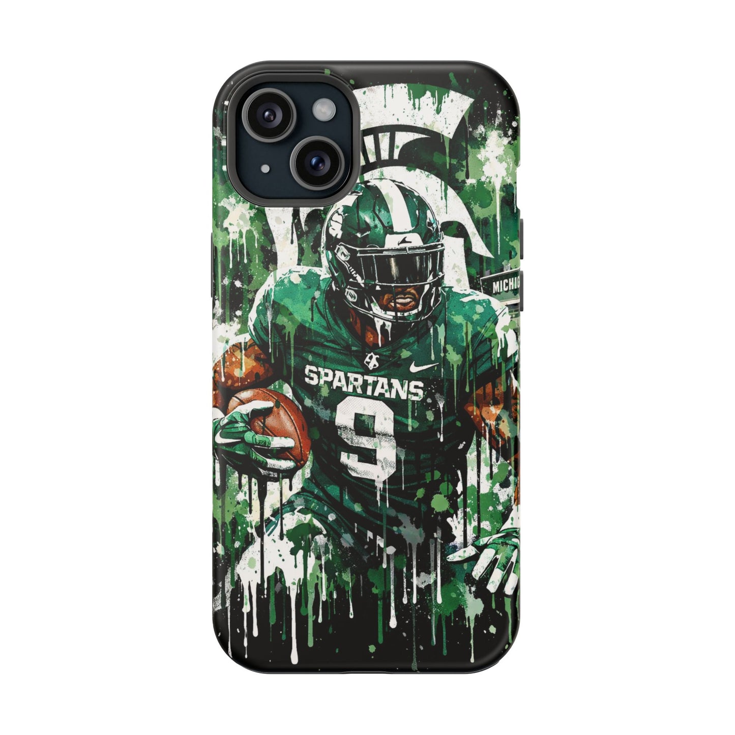 Spartans Football Impact-Resistant Phone Case — Drip Art Player Design