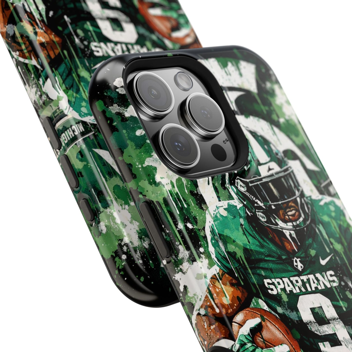 Spartans Football Impact-Resistant Phone Case — Drip Art Player Design