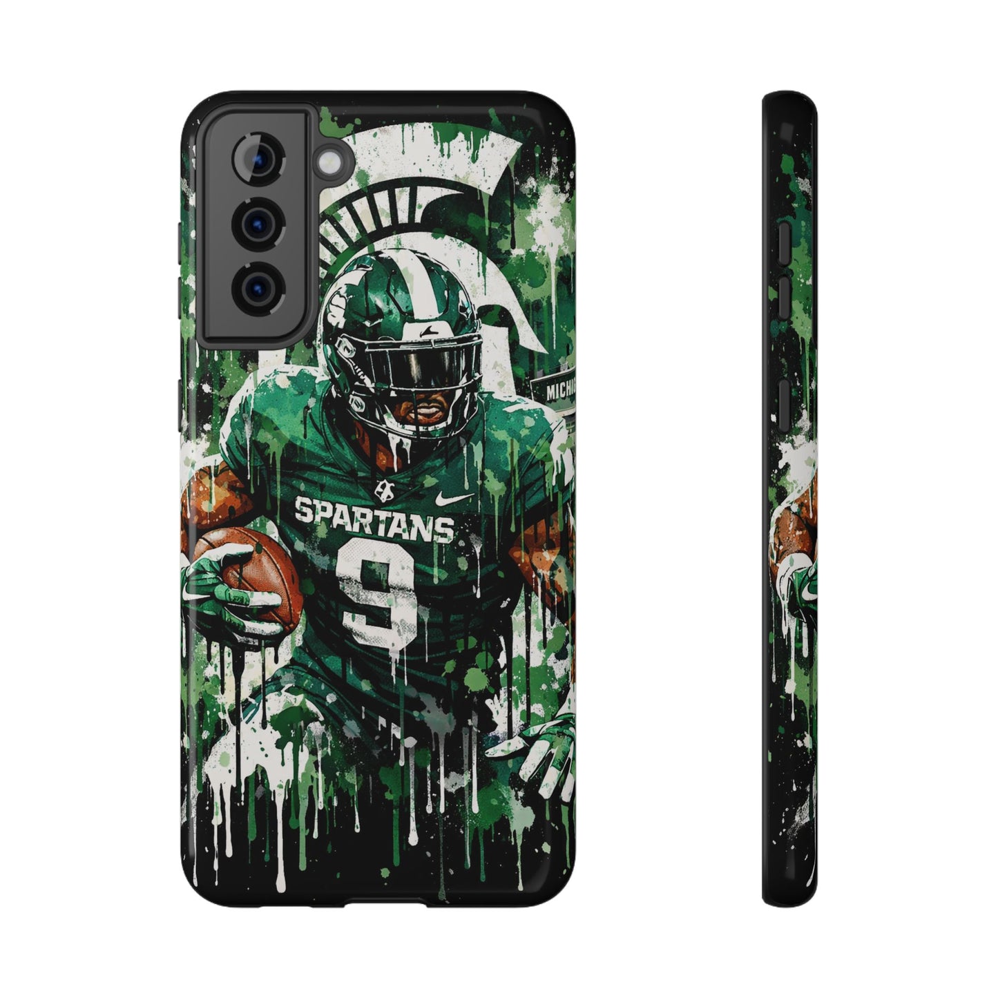 Spartans Football Impact-Resistant Phone Case — Drip Art Player Design