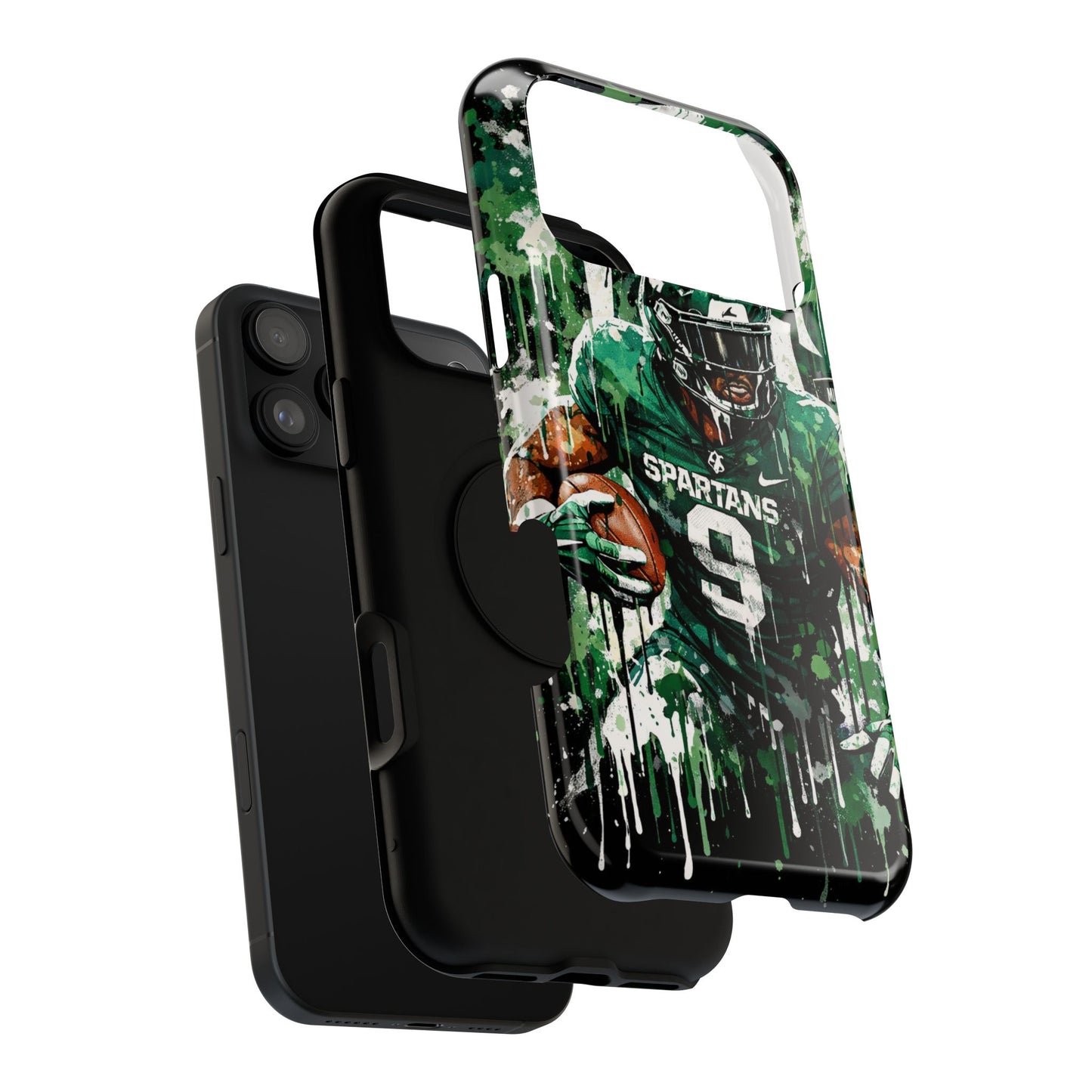 Spartans Football Impact-Resistant Phone Case — Drip Art Player Design