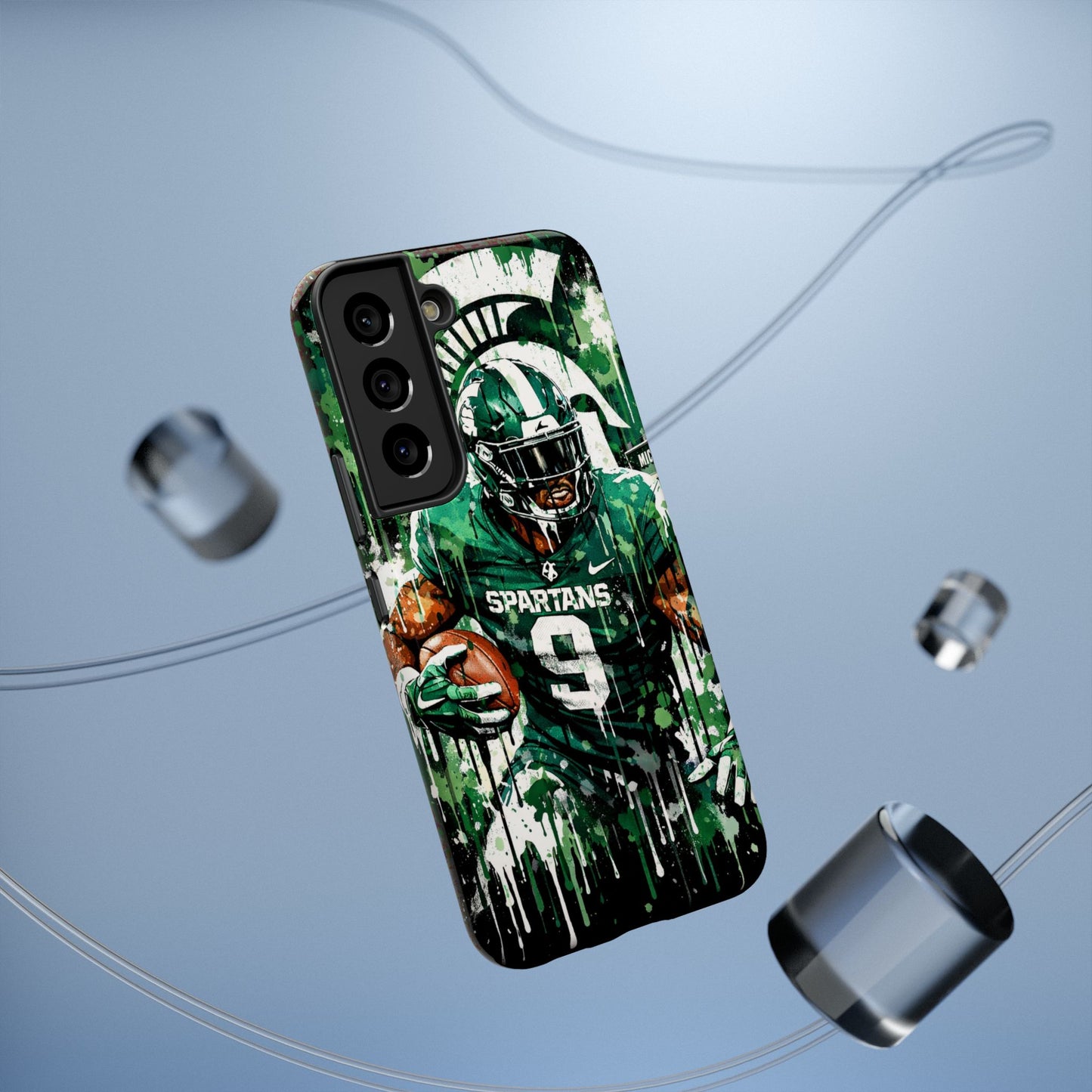 Spartans Football Impact-Resistant Phone Case — Drip Art Player Design