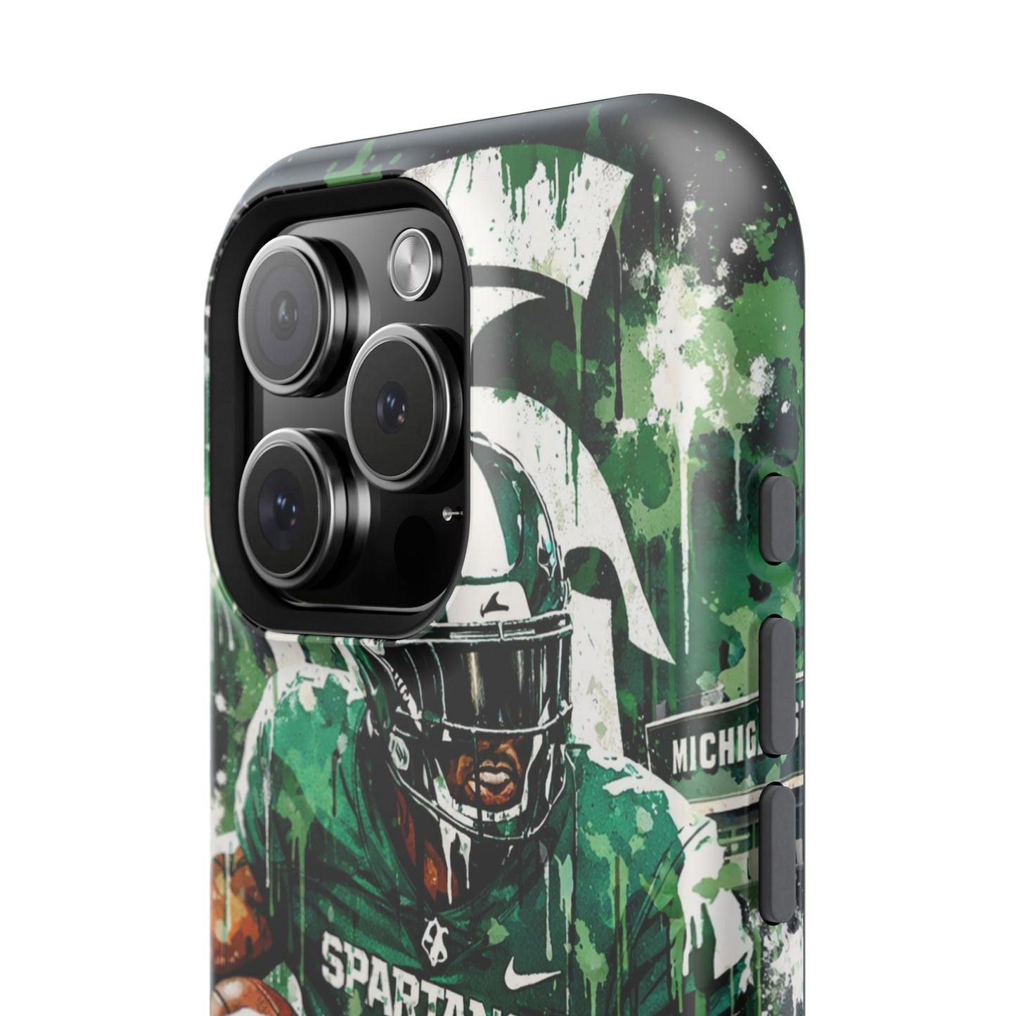 Spartans Football Impact-Resistant Phone Case — Drip Art Player Design
