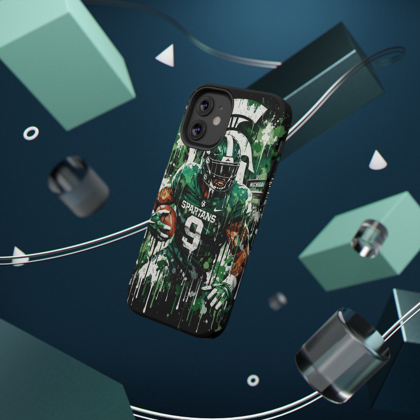 Spartans Football Impact-Resistant Phone Case — Drip Art Player Design