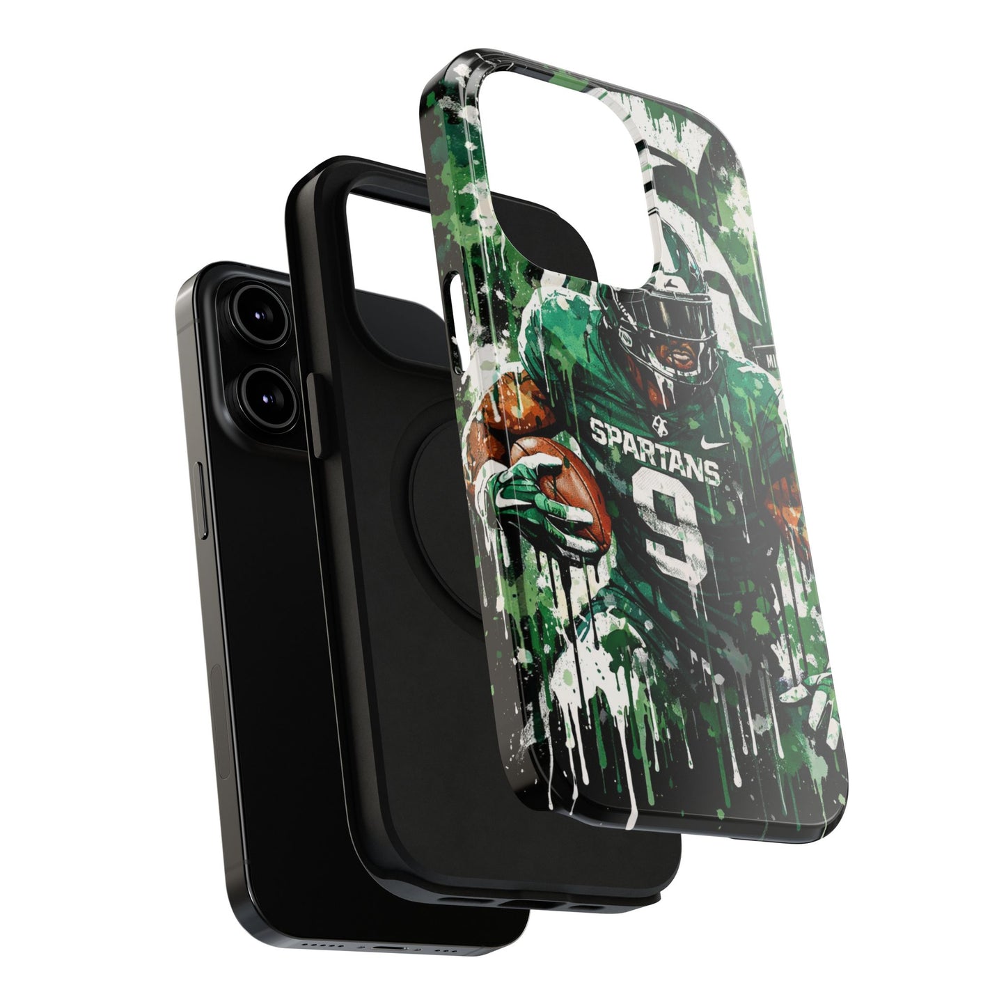 Spartans Football Impact-Resistant Phone Case — Drip Art Player Design