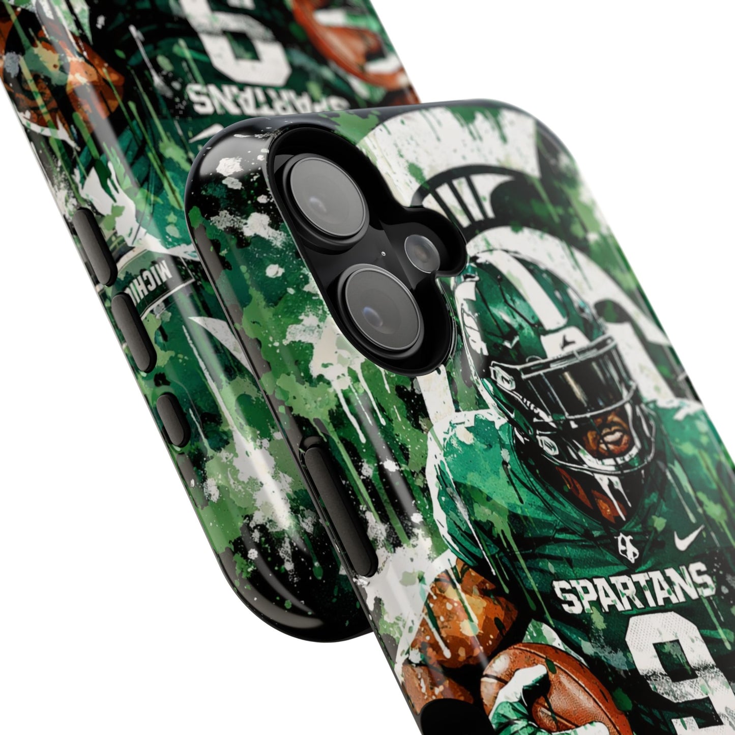 Spartans Football Impact-Resistant Phone Case — Drip Art Player Design