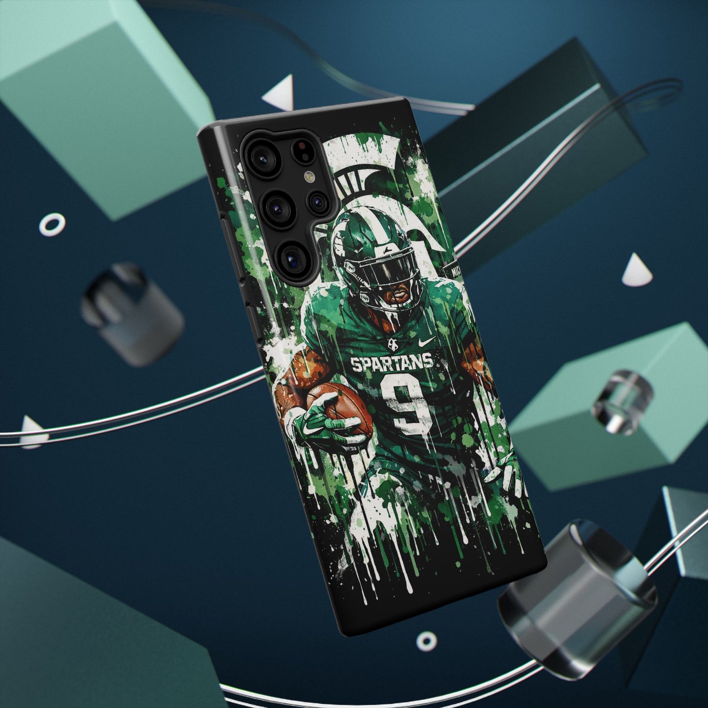 Spartans Football Impact-Resistant Phone Case — Drip Art Player Design