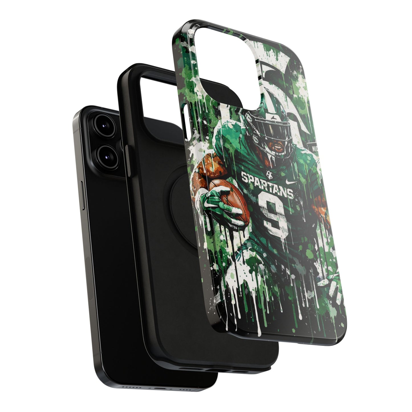 Spartans Football Impact-Resistant Phone Case — Drip Art Player Design
