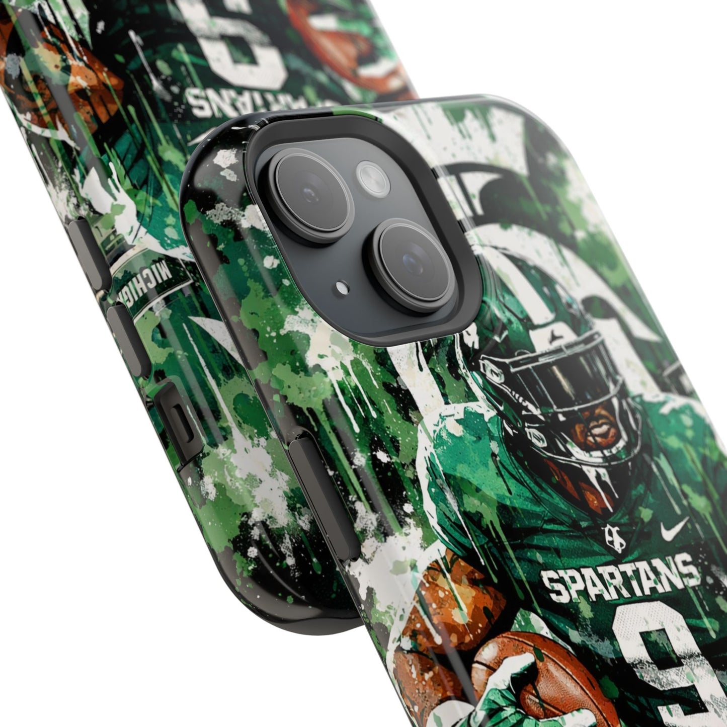 Spartans Football Impact-Resistant Phone Case — Drip Art Player Design