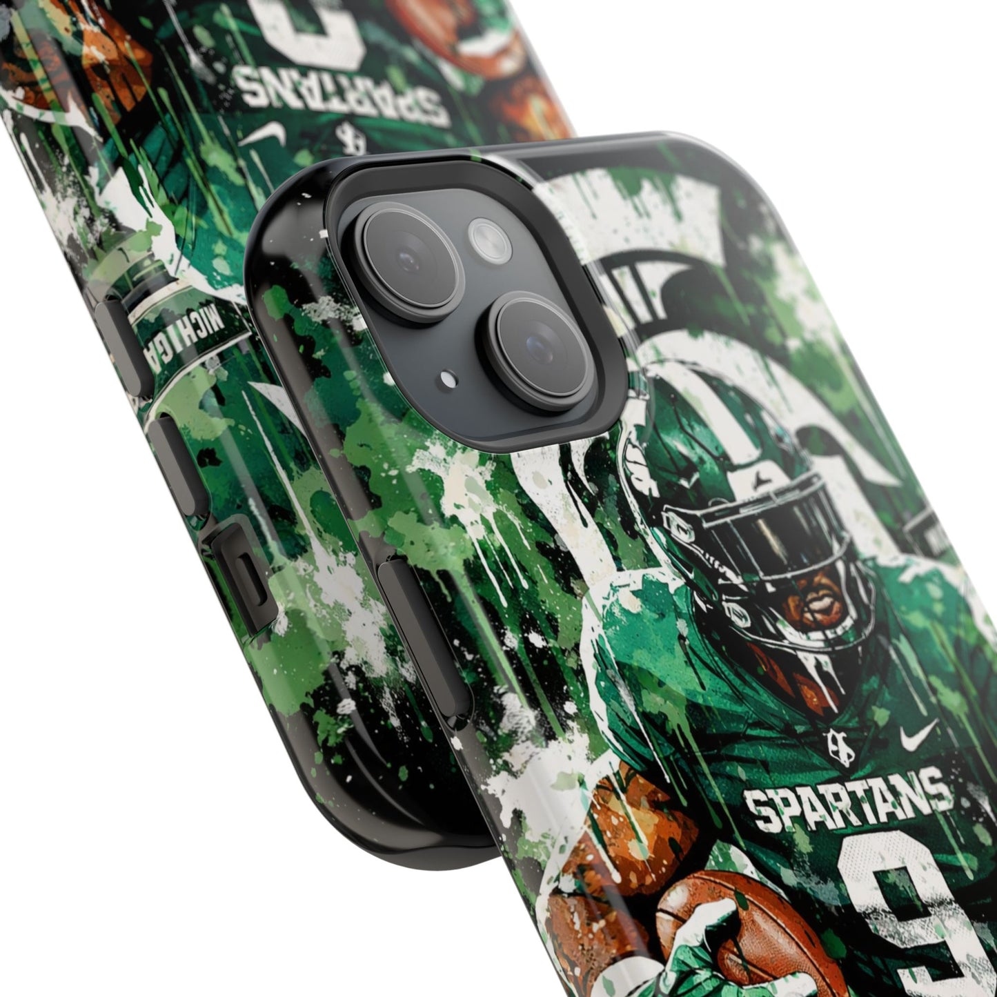 Spartans Football Impact-Resistant Phone Case — Drip Art Player Design