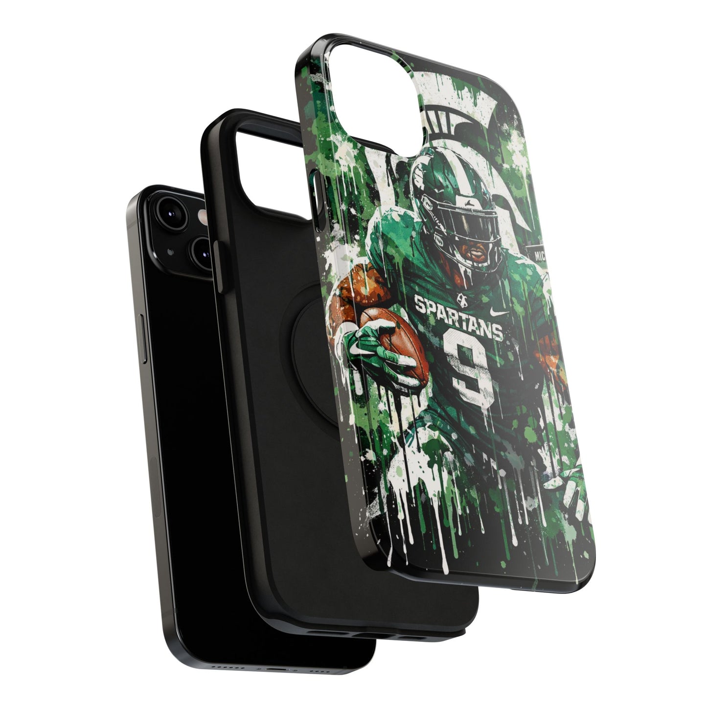 Spartans Football Impact-Resistant Phone Case — Drip Art Player Design