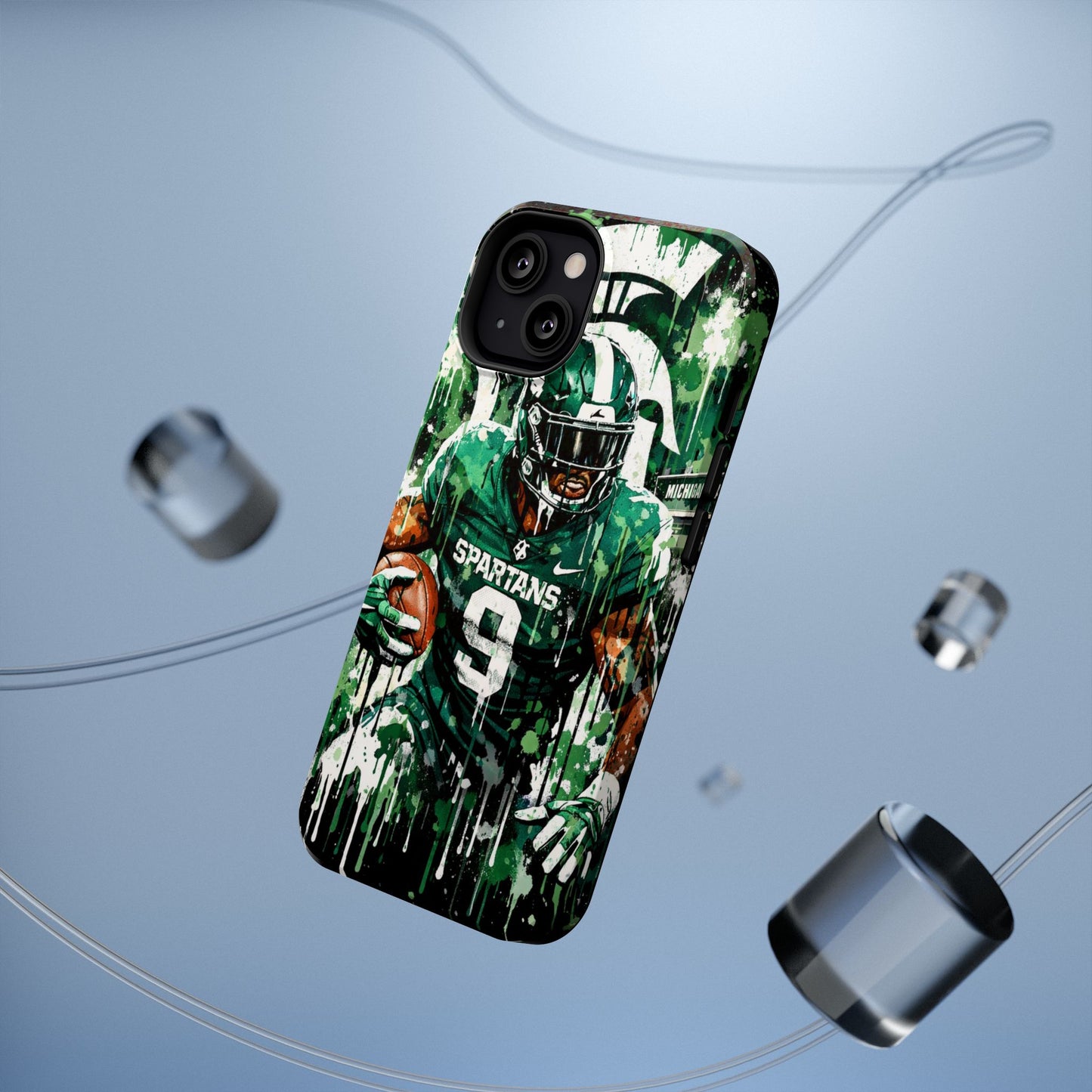Spartans Football Impact-Resistant Phone Case — Drip Art Player Design
