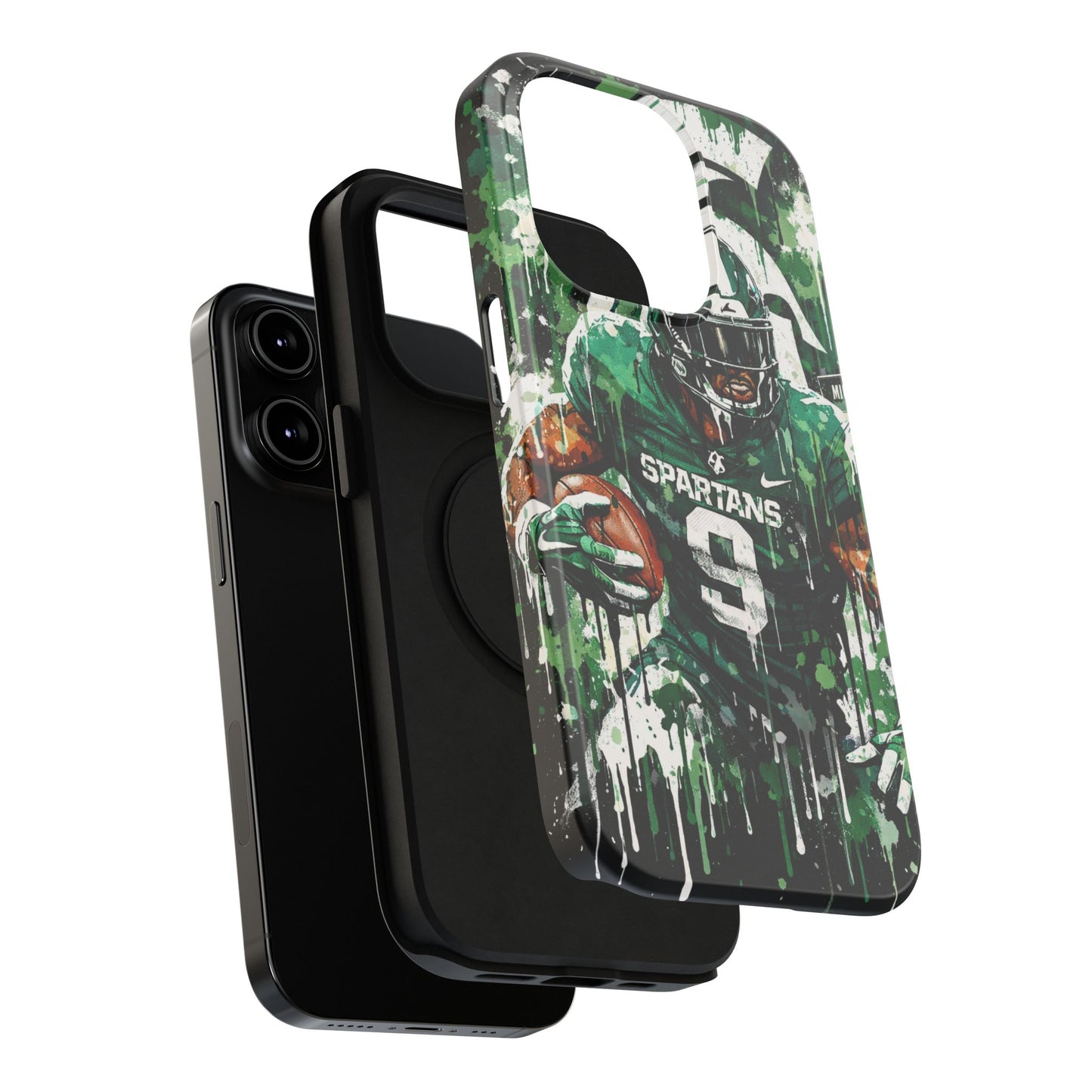 Spartans Football Impact-Resistant Phone Case — Drip Art Player Design