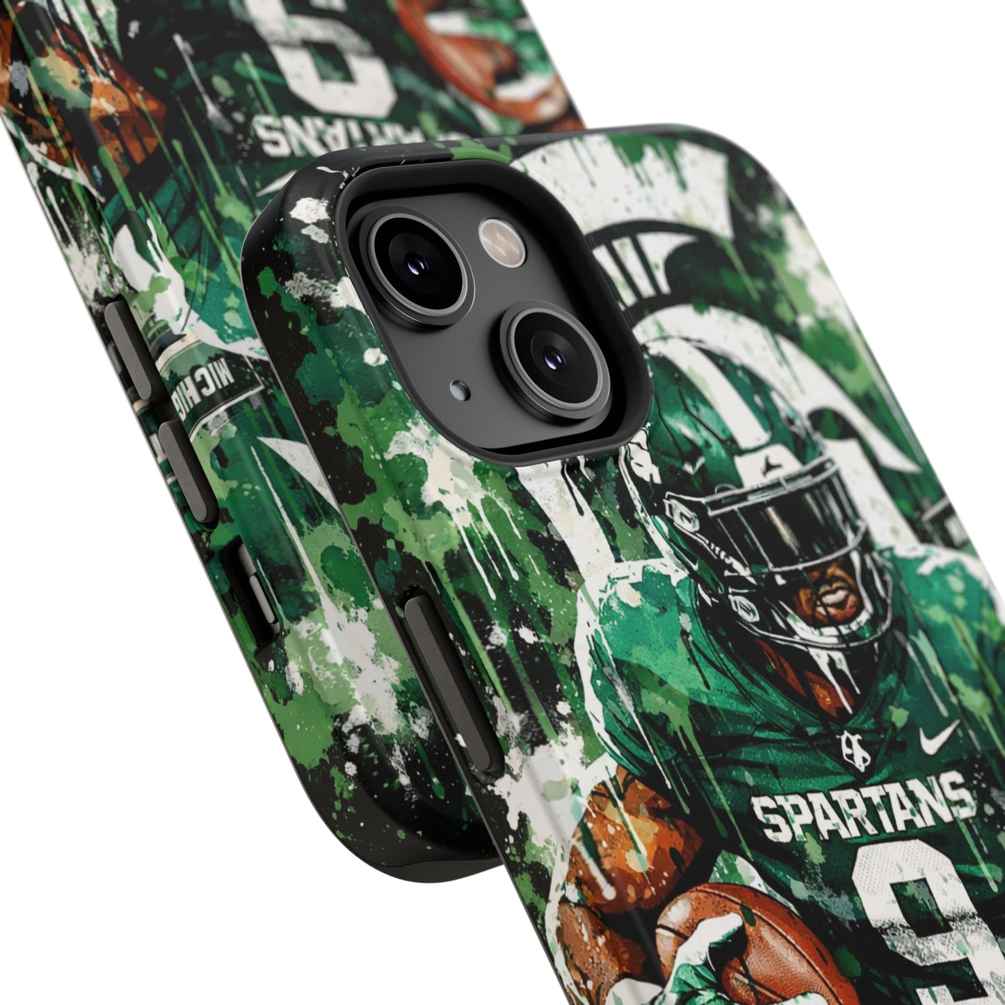 Spartans Football Impact-Resistant Phone Case — Drip Art Player Design